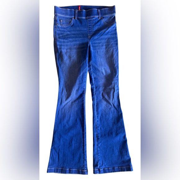 SPANX Flare Jeans Midnight Shade M Regular pull on blue jeans - Picture 2 of 15